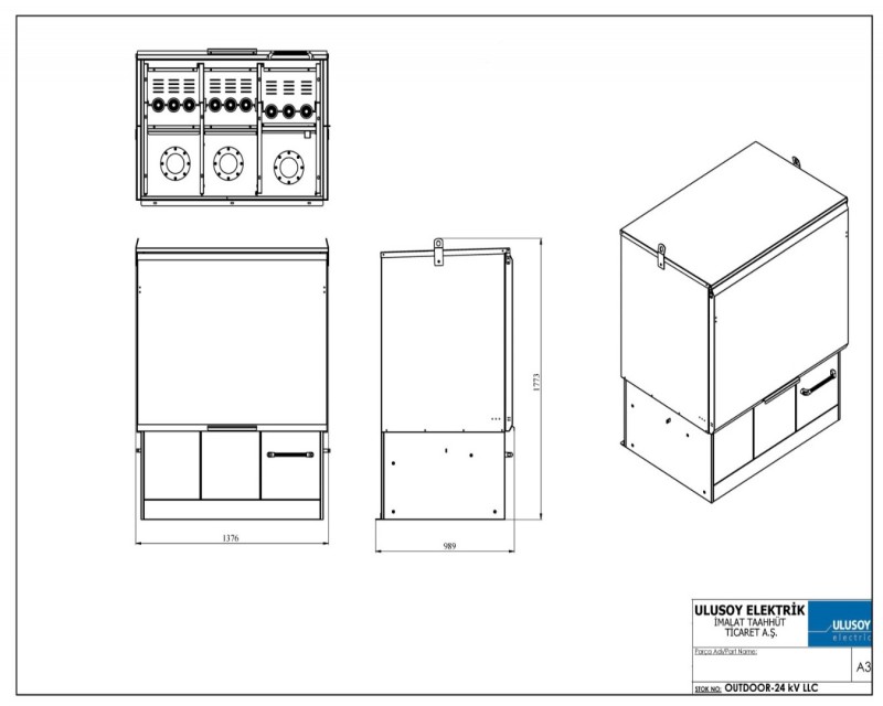 URING 24-LLC-O 3 Harici Tip SF6 Vakum Kesicili Hücre