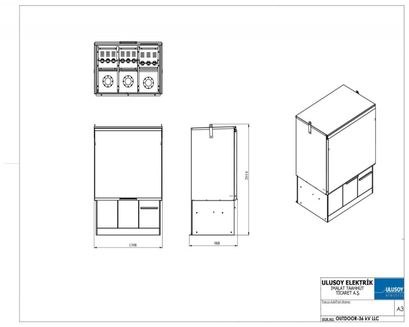 URING 36-LLC-O 3 Harici Tip SF6 Vakum Kesicili Hücre
