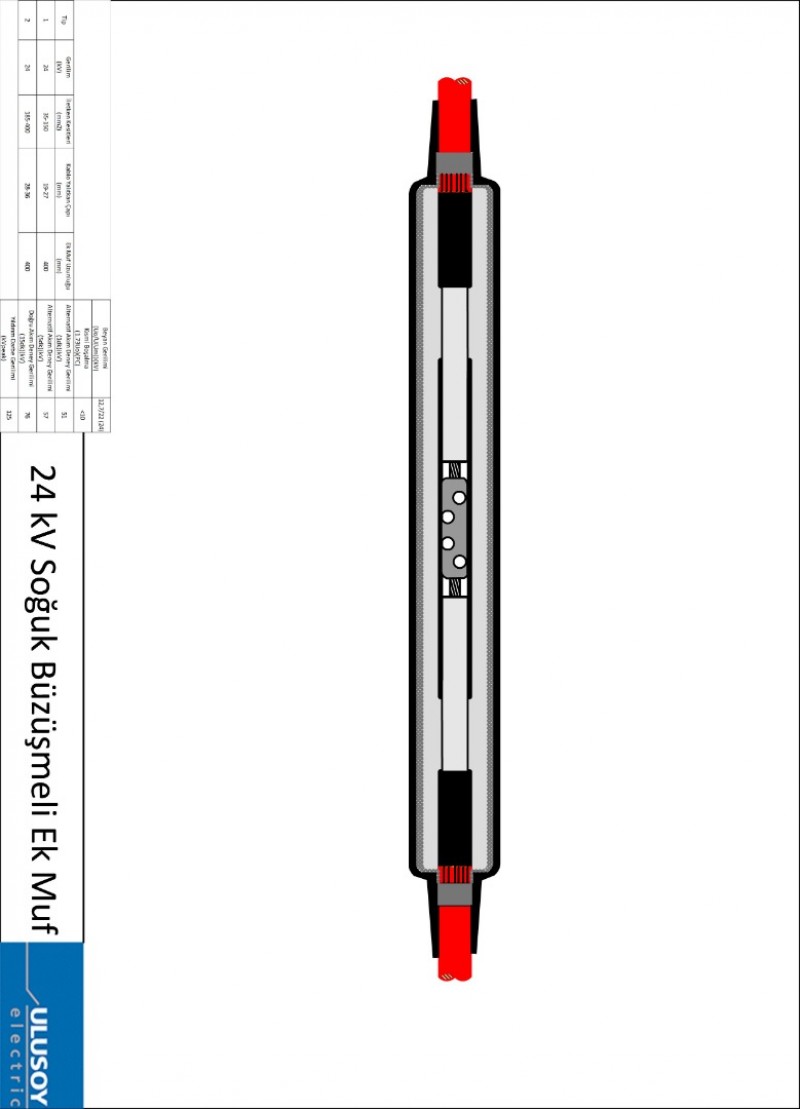 24 kV Soğuk Büzüşmeli Ek Muf