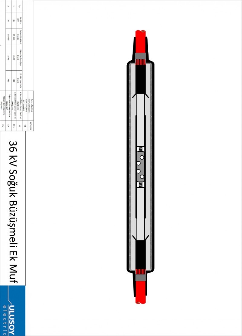 36 kV Soğuk Büzüşmeli Ek Muf
