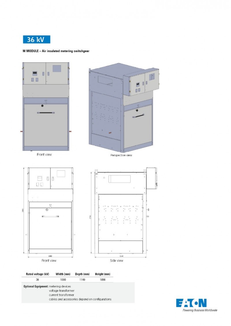 URING 36 M Module - air insulated metering switchgear