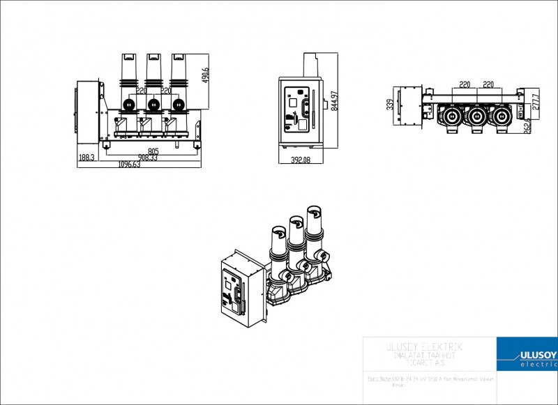 USFB-24 24 kV 1250 A SF6 Insulated Circuit Breaker